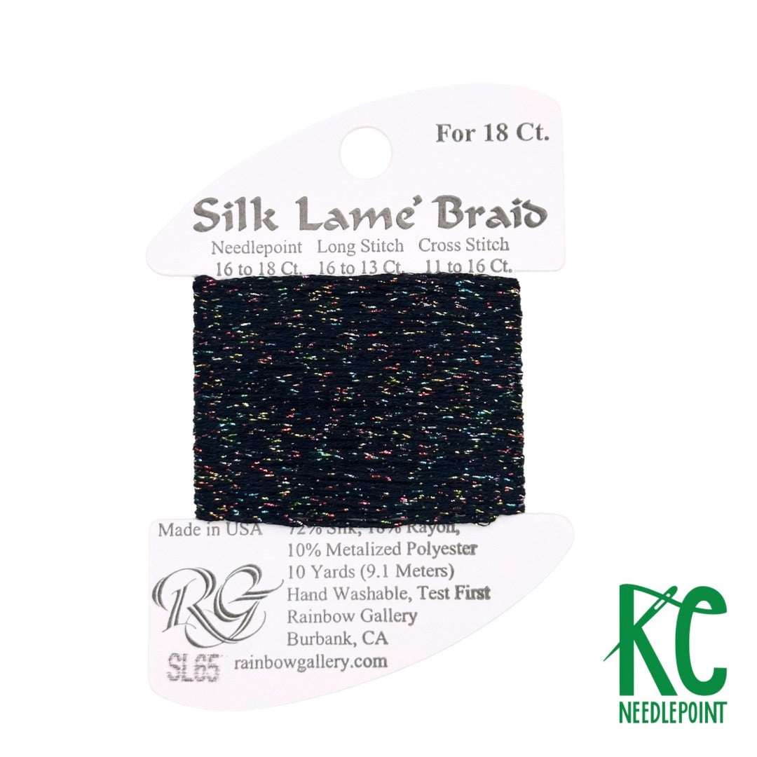 洋楽 silk Silk Lamé Braid SL65 Black Sparkle – KC Needlepoint