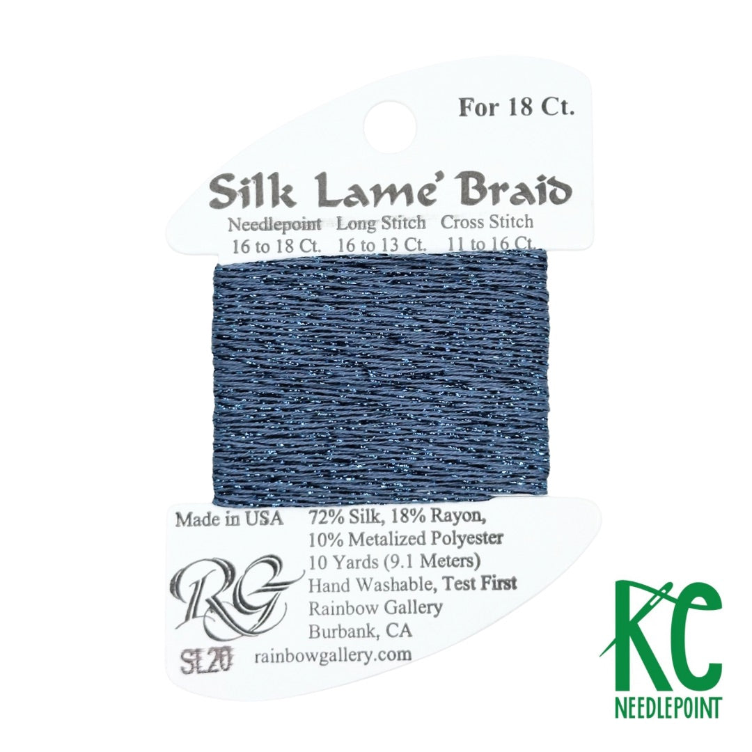 Silk Lamé Braid SL20 Dark Antique Blue - KC Needlepoint