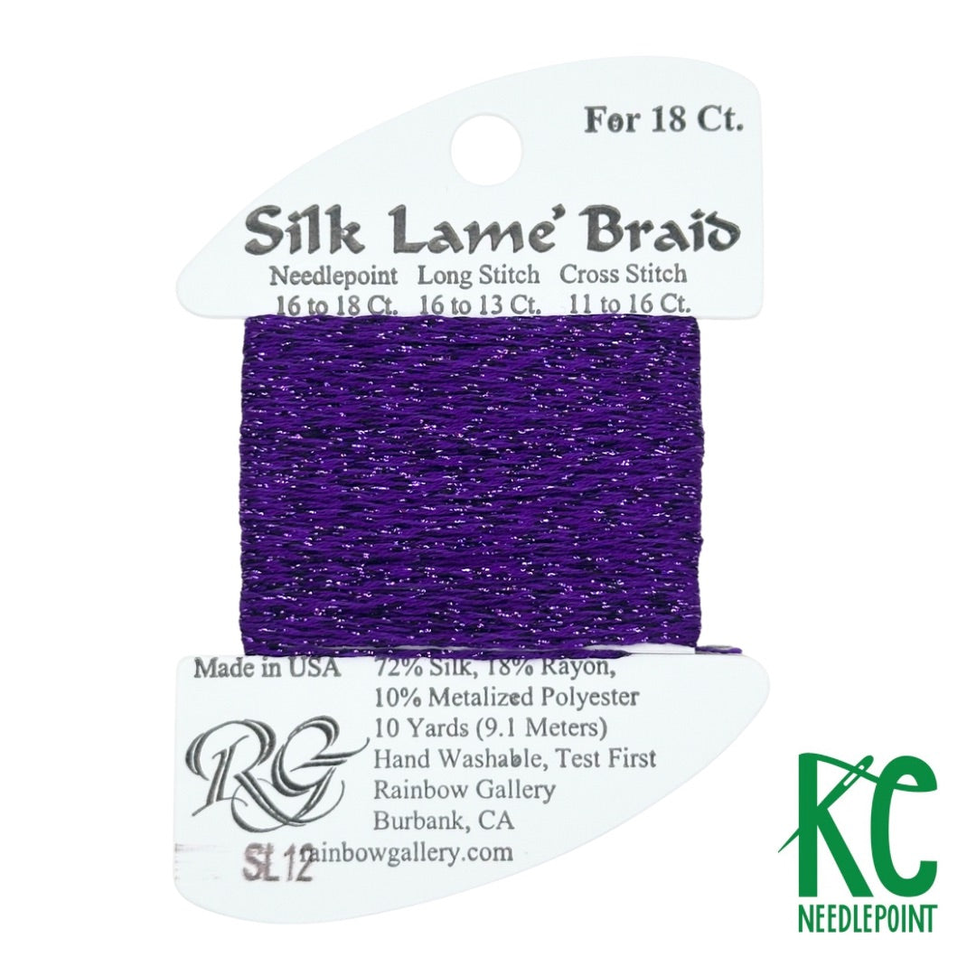 Silk Lamé Braid SL12 Purple - KC Needlepoint