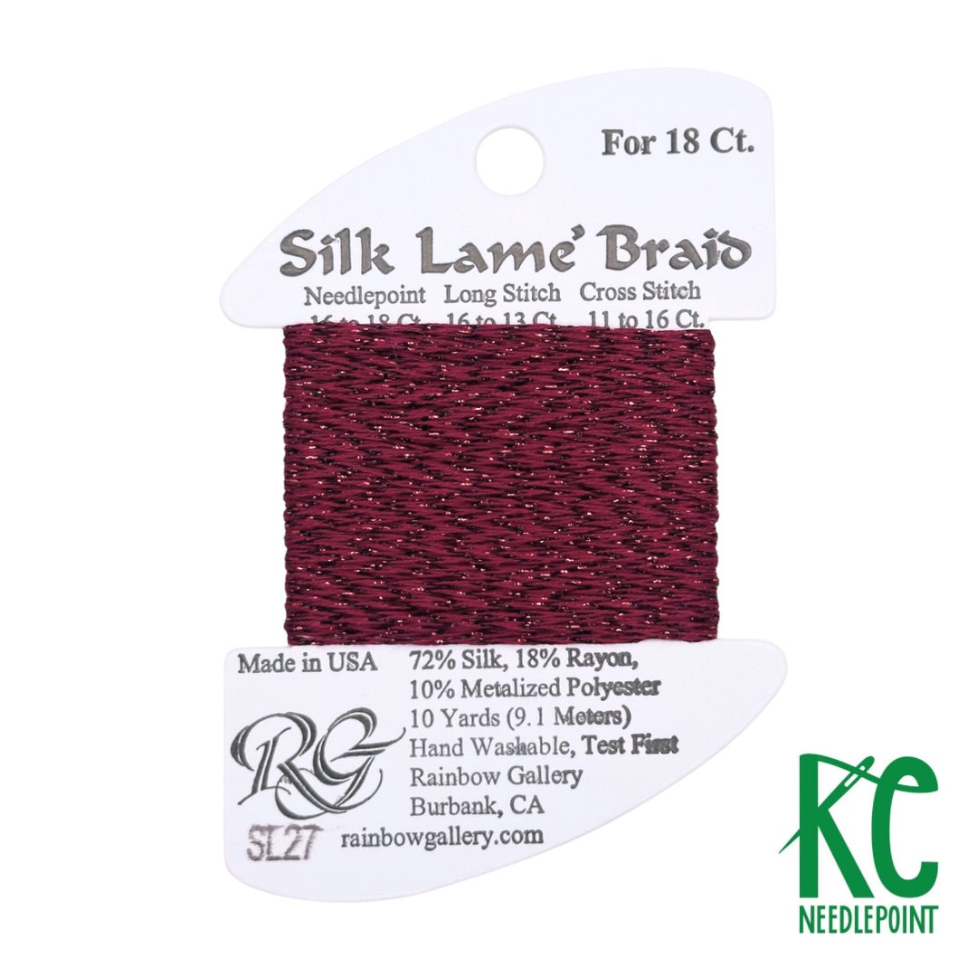 Silk Lamé Braid SL27 Garnet - KC Needlepoint