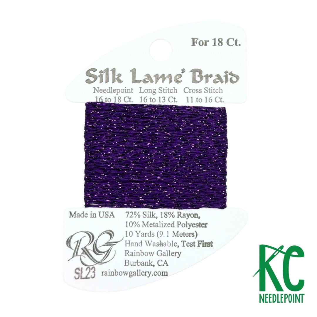 Silk Lamé Braid SL23 Dark Lavender - KC Needlepoint