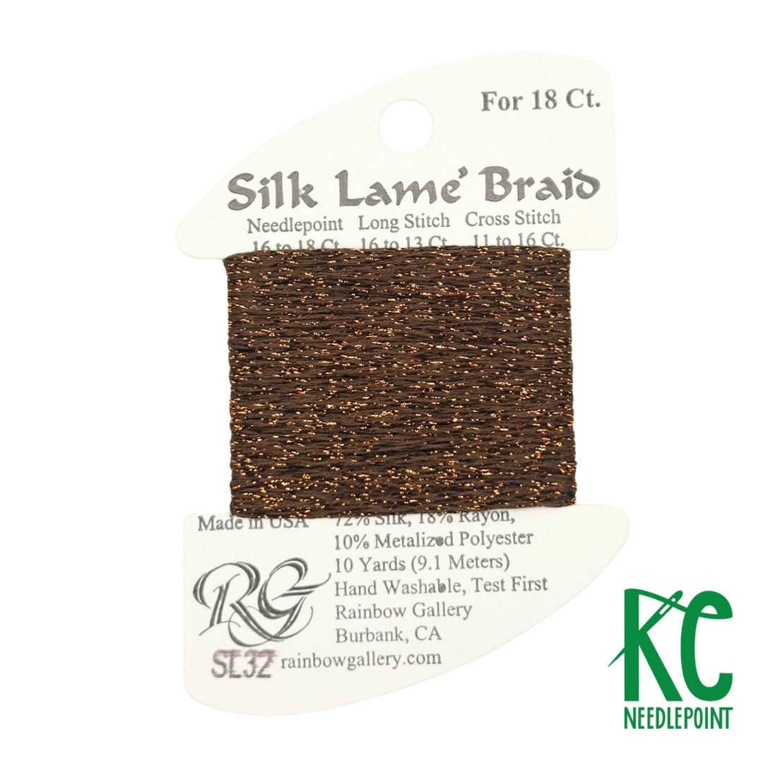 Silk Lamé Braid SL32 Coffee - KC Needlepoint