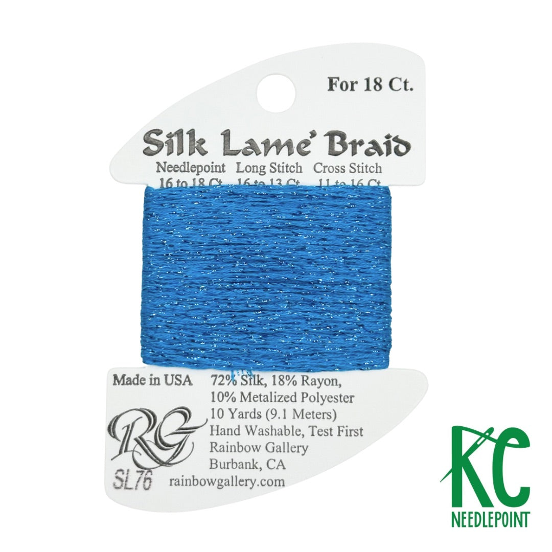 Silk Lamé Braid SL76 Peacock Blue - KC Needlepoint