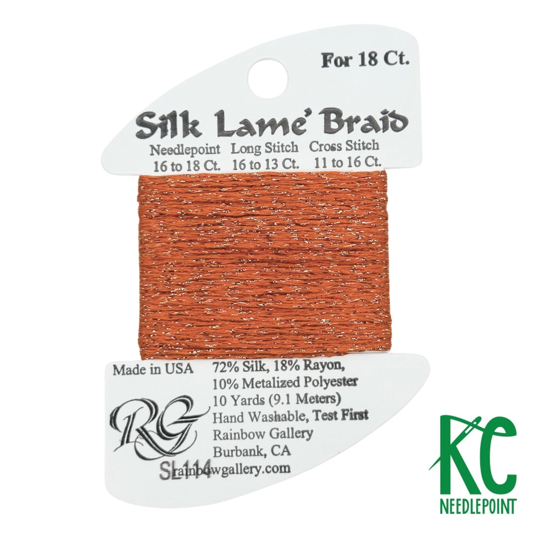 Silk Lamé Braid SL114 Lite Pumpkin - KC Needlepoint