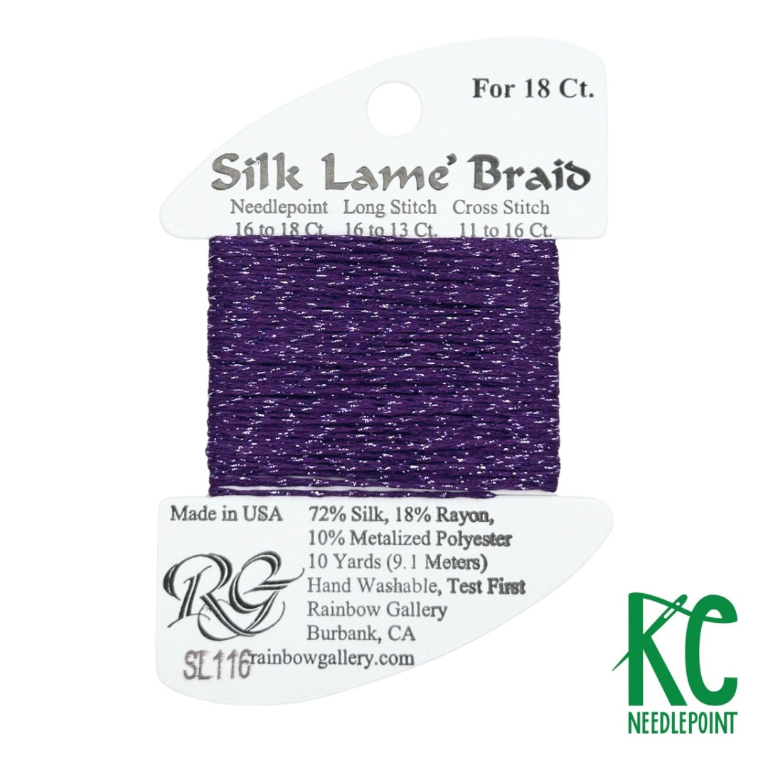 Silk Lamé Braid SL116 Med Violet - KC Needlepoint