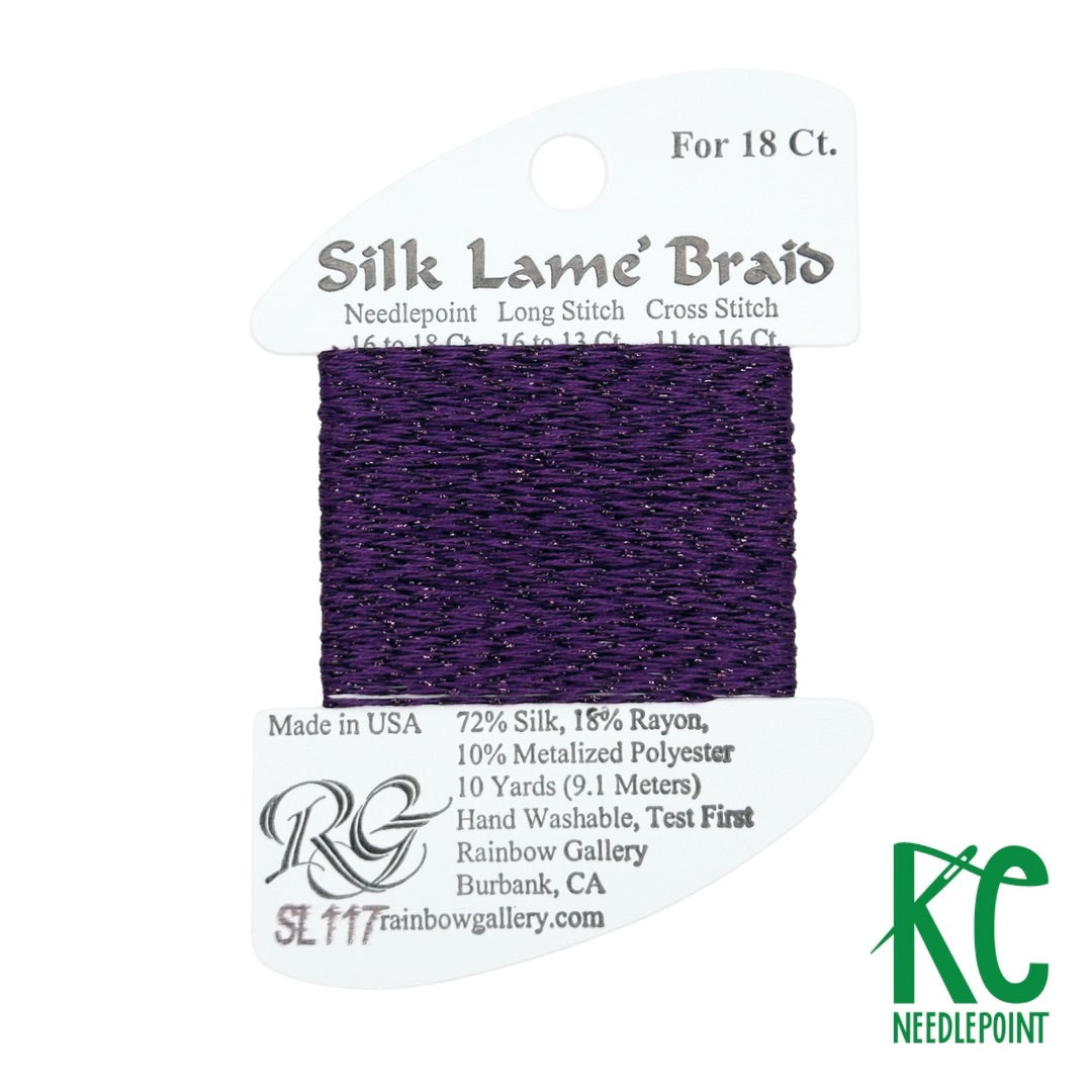 Silk Lamé Braid SL117 Dark Violet - KC Needlepoint