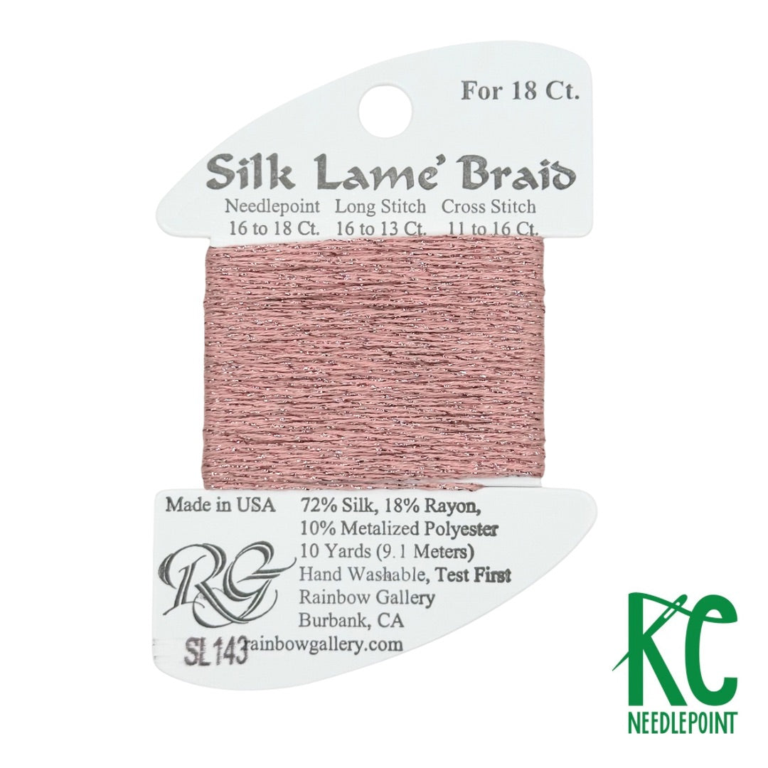 Silk Lamé Braid SL143 Cameo Pink - KC Needlepoint