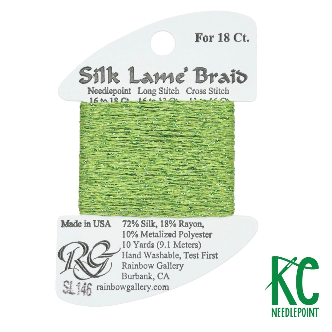 Silk Lamé Braid SL146 Apple Green - KC Needlepoint