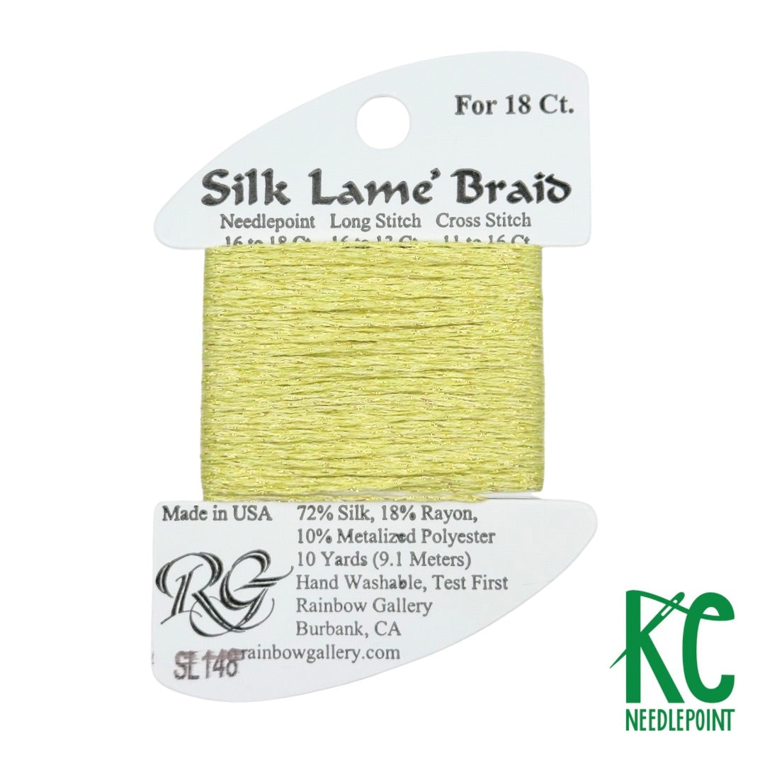 Silk Lamé Braid SL148 Lemon Lime - KC Needlepoint
