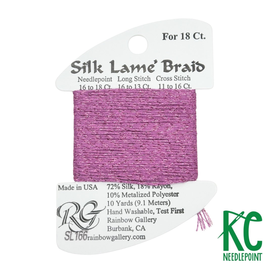Silk Lamé Braid SL166 Light Fuchsia - KC Needlepoint