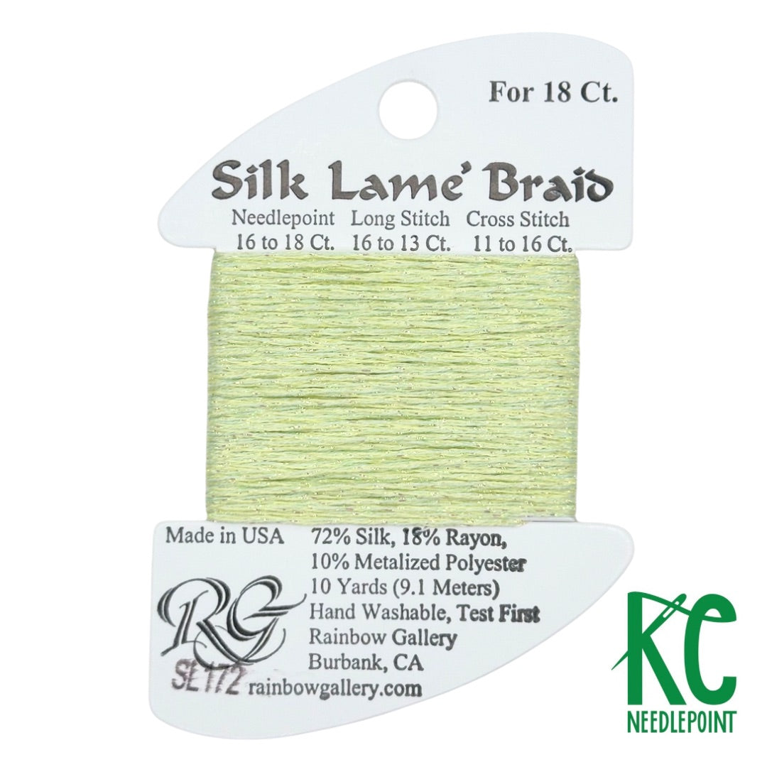 Silk Lamé Braid SL172 Lime Cream - KC Needlepoint