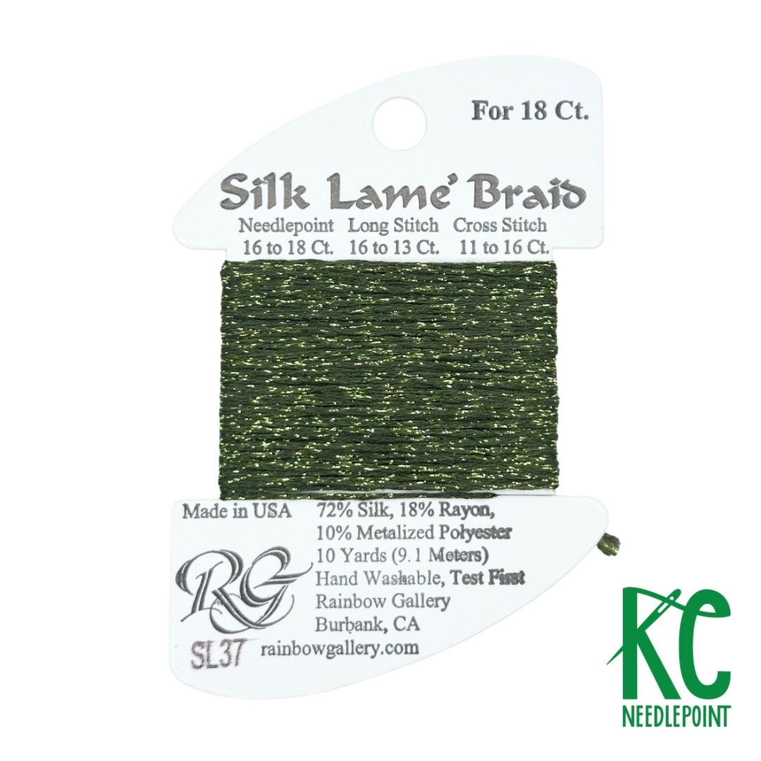 Silk Lamé Braid SL37 Dark Avocado - KC Needlepoint