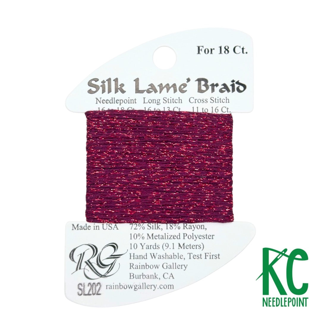 Silk Lamé Braid SL202 Wild Plum - KC Needlepoint