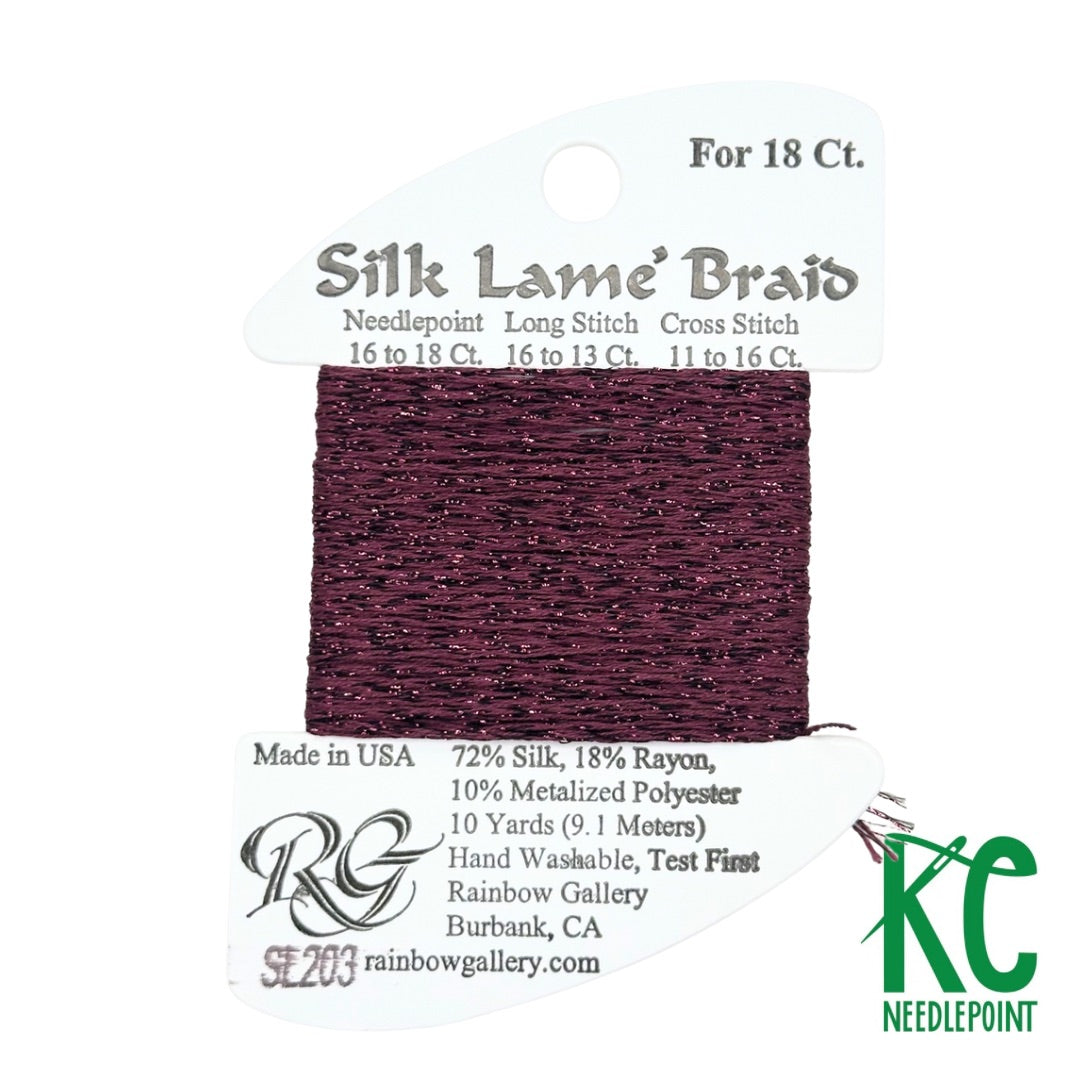 Silk Lamé Braid SL203 Magenta Purple - KC Needlepoint