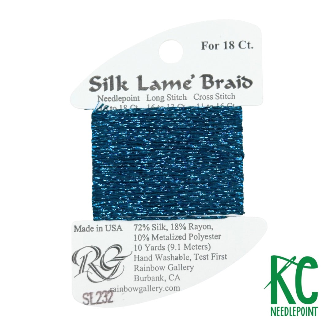 Silk Lamé Braid SL232 Maui Blue - KC Needlepoint