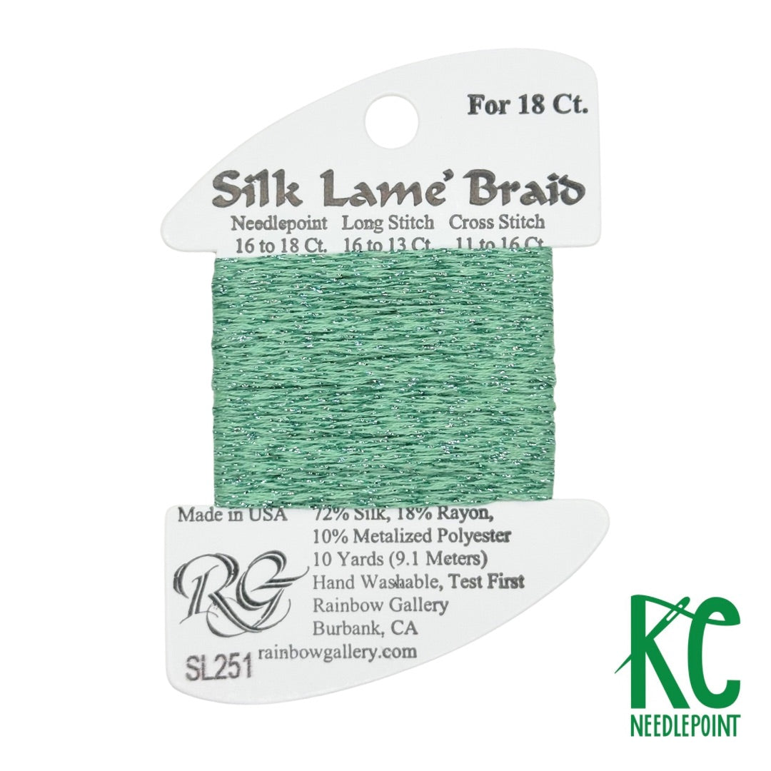 Silk Lamé Braid SL251 Peppermint Patty - KC Needlepoint