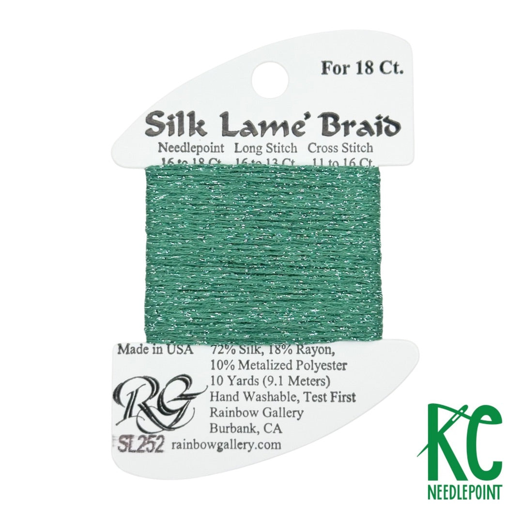 Silk Lamé Braid SL252 Caribbean Green – KC Needlepoint