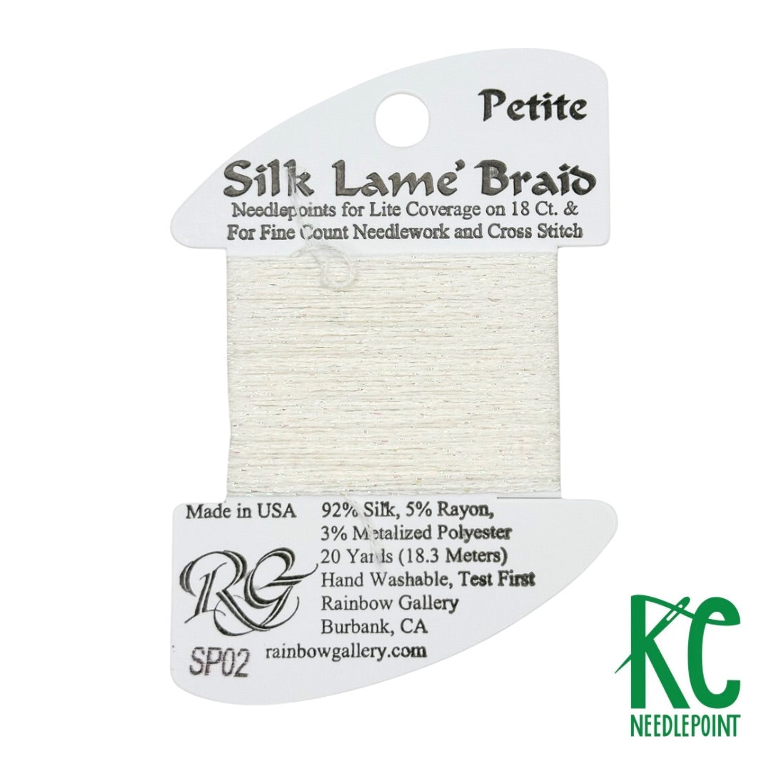 Petite Silk Lamé Braid SP02 White – KC Needlepoint