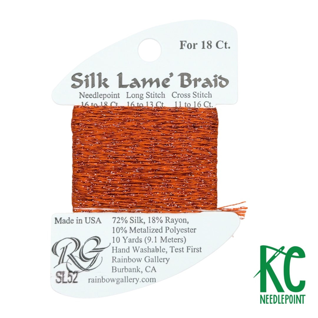 Silk Lamé Braid SL52 Pumpkin - KC Needlepoint