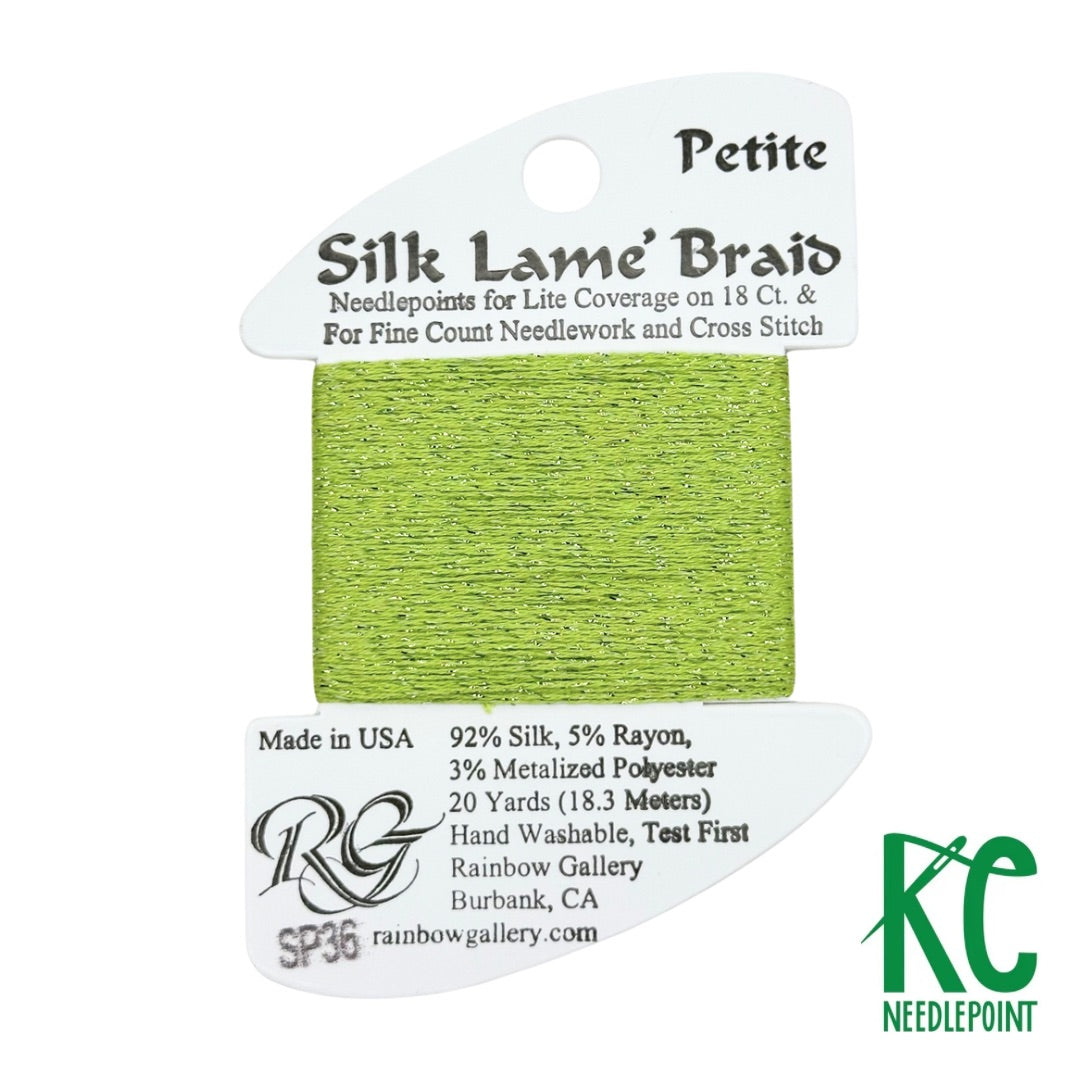 SHARE SPIRIT MARIA SILK TK シルク素材 ピストルズ Petite Silk Lamé Braid SP36 Chartreuse – KC Needlepoint