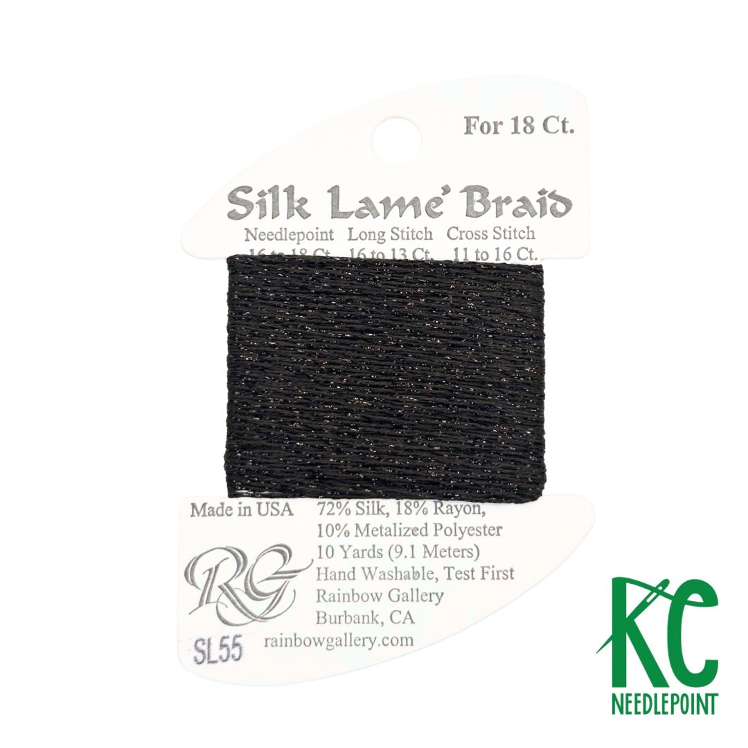 Silk Lamé Braid SL55 Dark Chocolate - KC Needlepoint