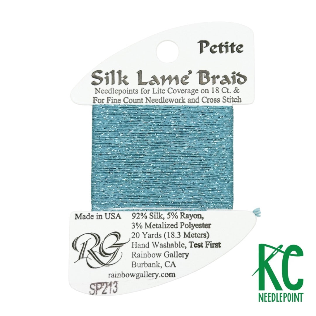 SHARE SPIRIT MARIA SILK TK シルク素材 ピストルズ Petite Silk Lamé Braid SP213 Dusty Turquoise – KC Needlepoint