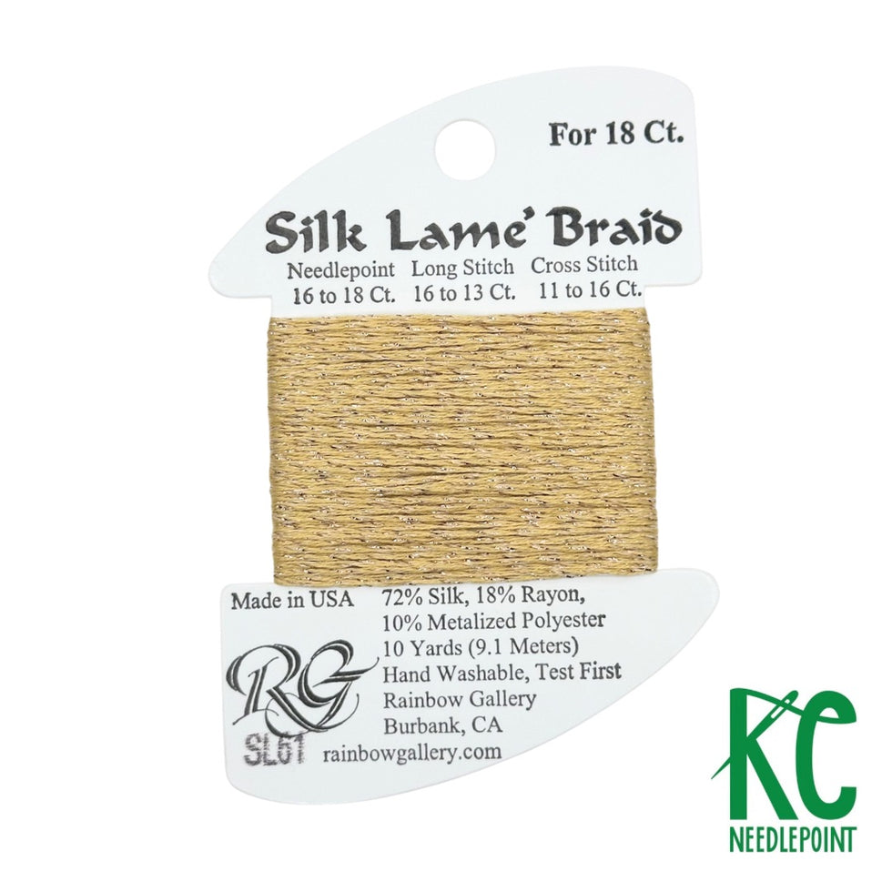 Silk Lamé Braid for 18 mesh KC Needlepoint
