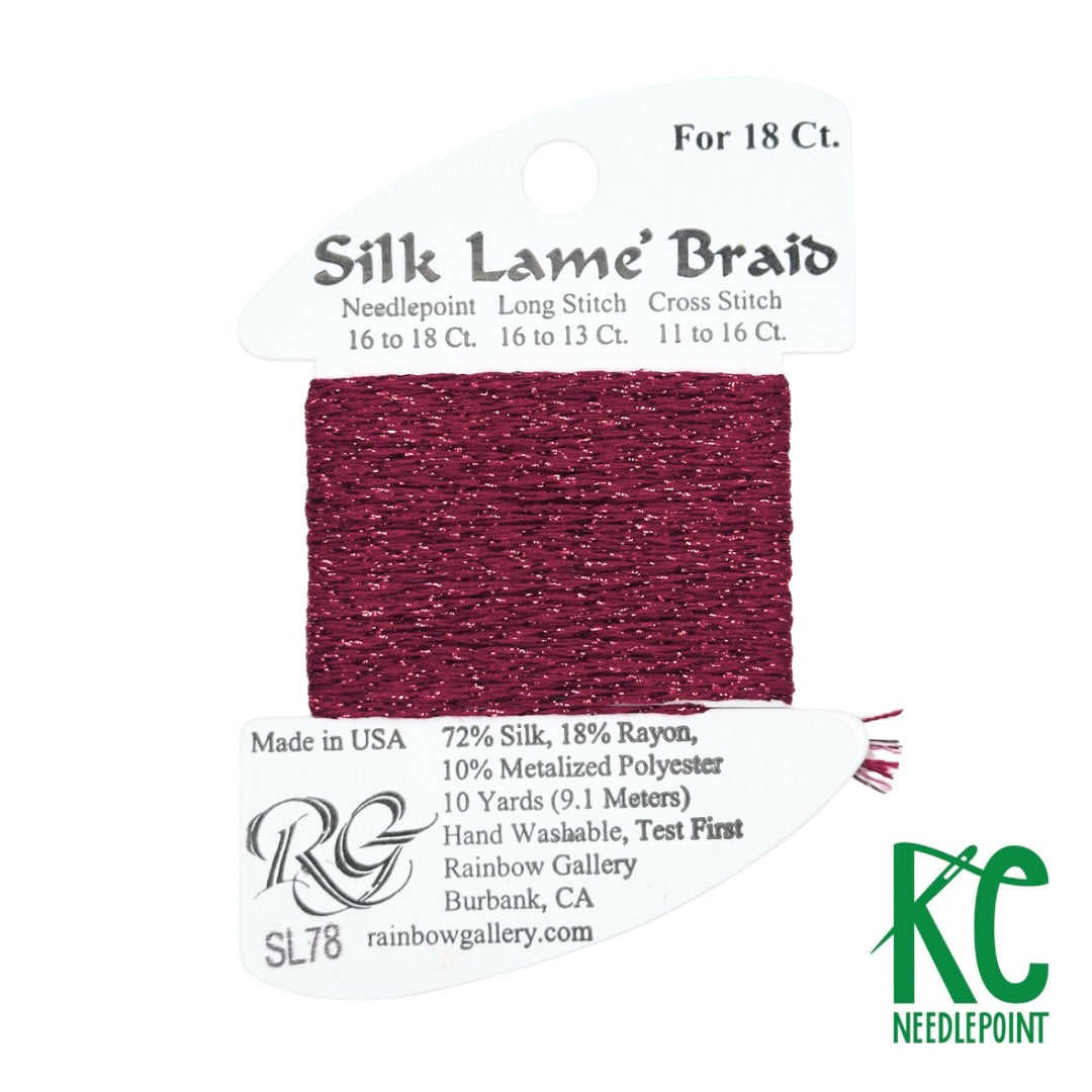 Silk Lamé Braid SL78 Cherry - KC Needlepoint