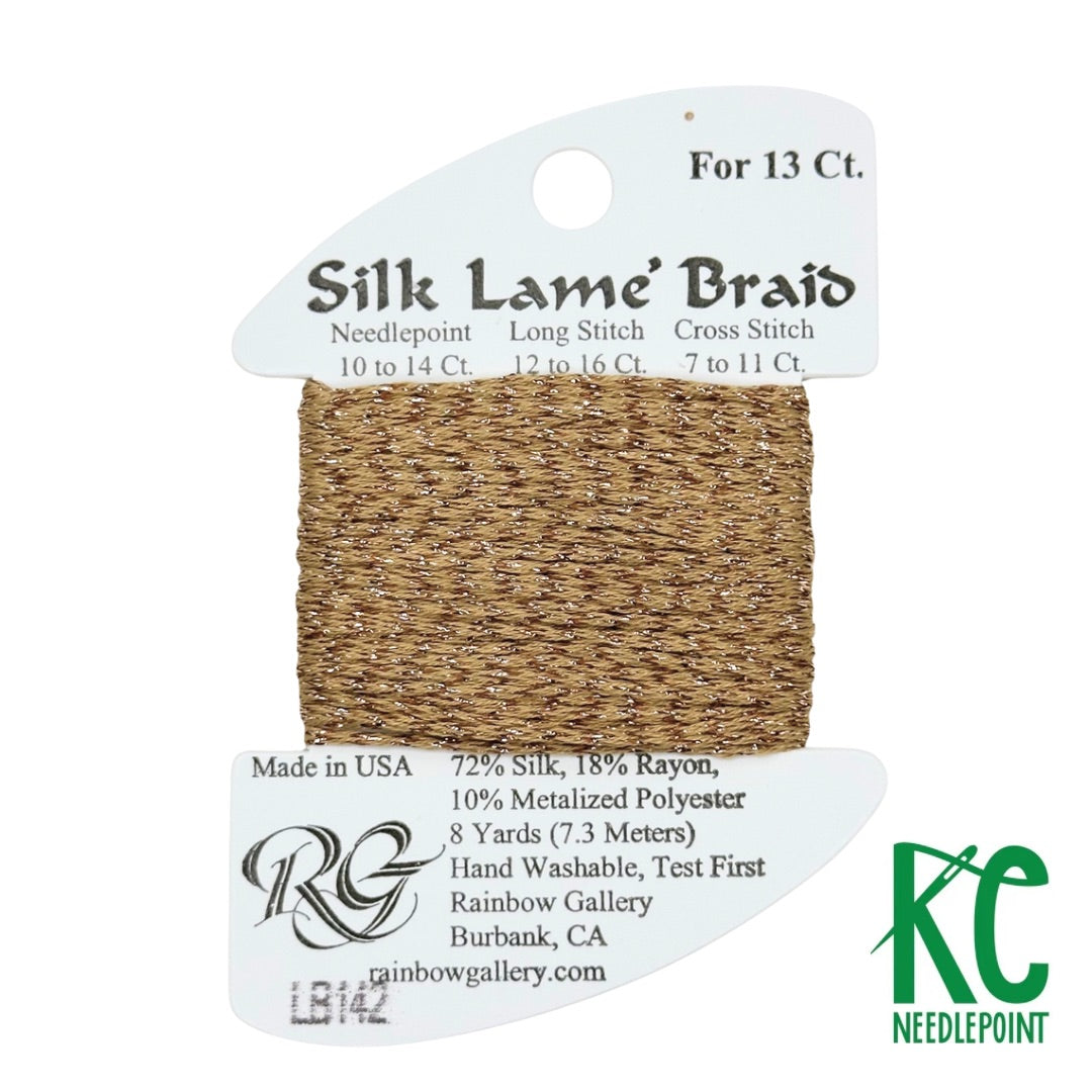 Silk Lamé Braid LB142 Toasted Almond - KC Needlepoint