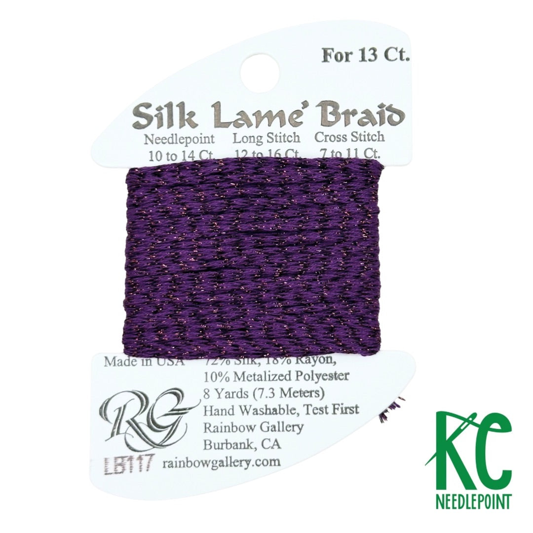 Silk Lamé Braid LB117 Dark Violet - KC Needlepoint