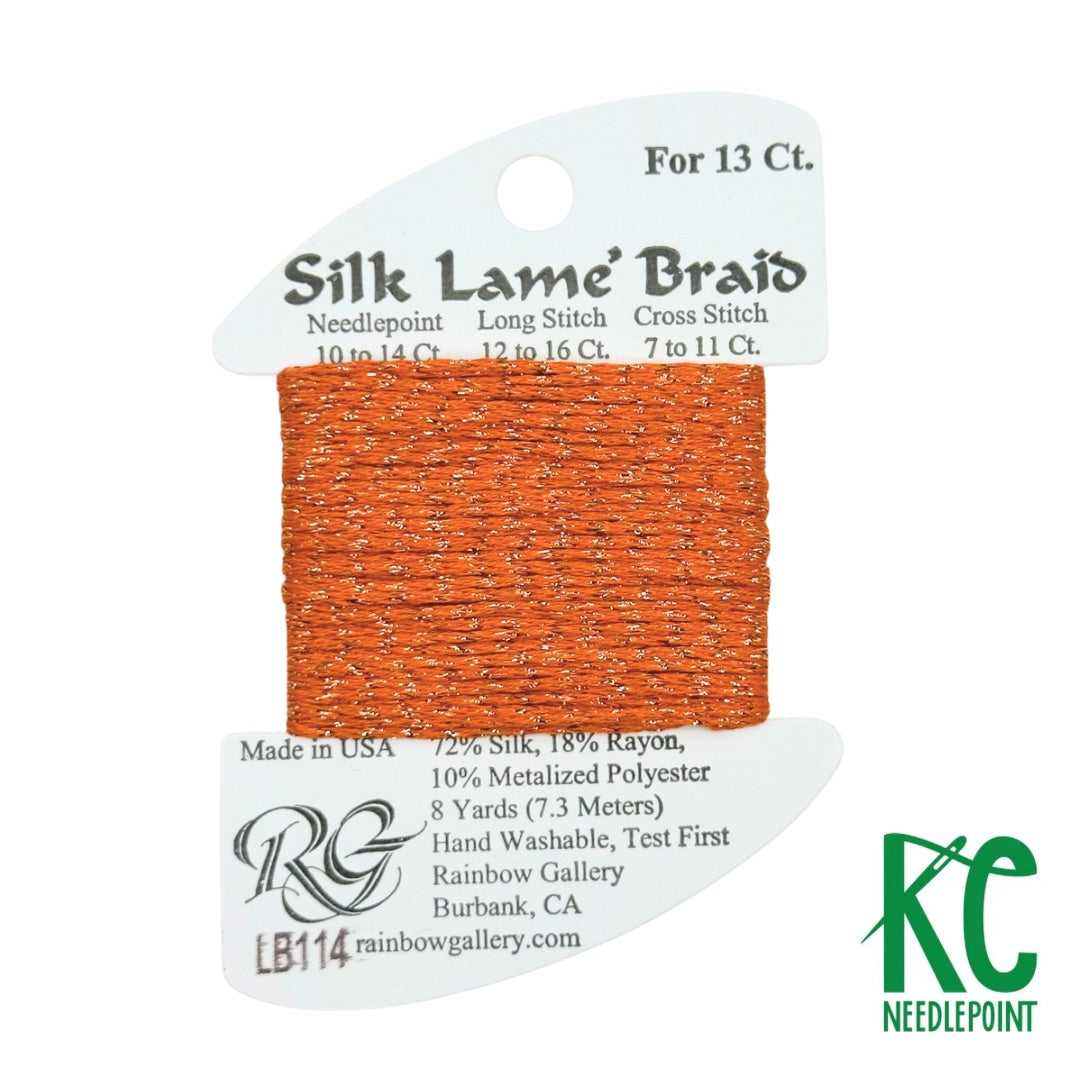 Silk Lamé Braid LB114 Lite Pumpkin - KC Needlepoint