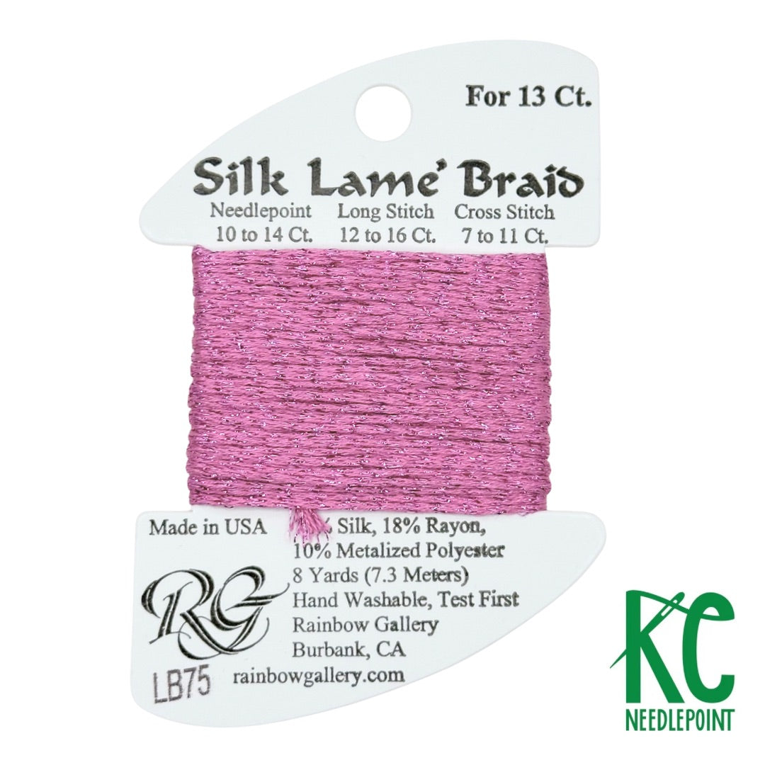 Silk Lamé Braid LB75 Wild Rose - KC Needlepoint