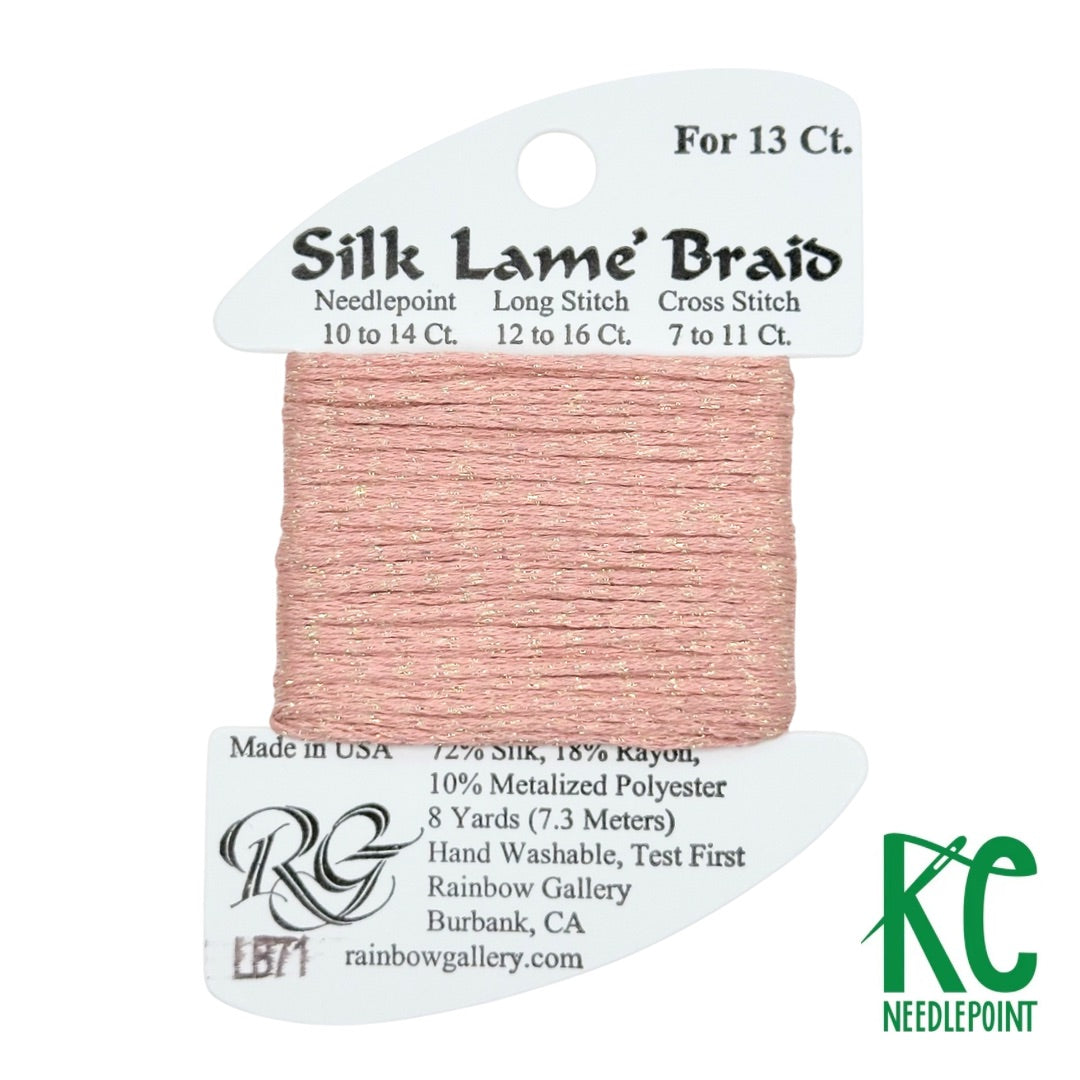 Silk Lamé Braid LB71 Peach - KC Needlepoint