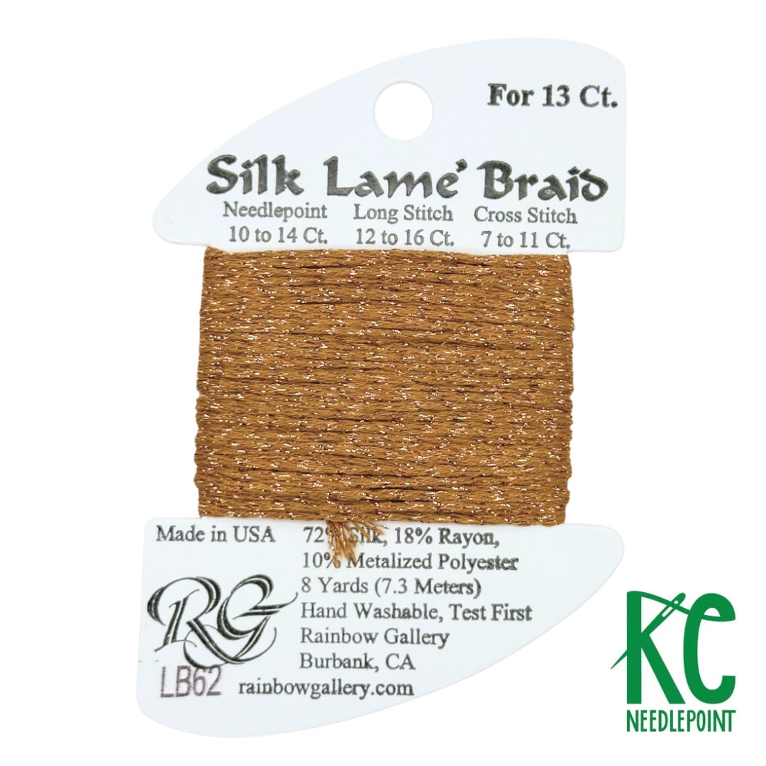 Silk Lamé Braid LB62 Dark Gold - KC Needlepoint