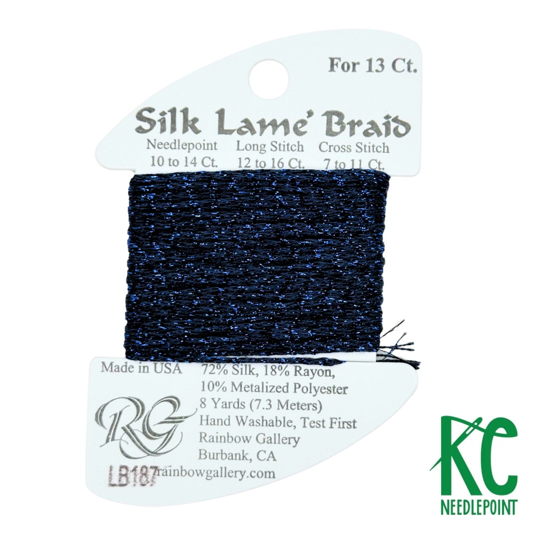 Silk Lamé Braid LB187 Mood Indigo - KC Needlepoint