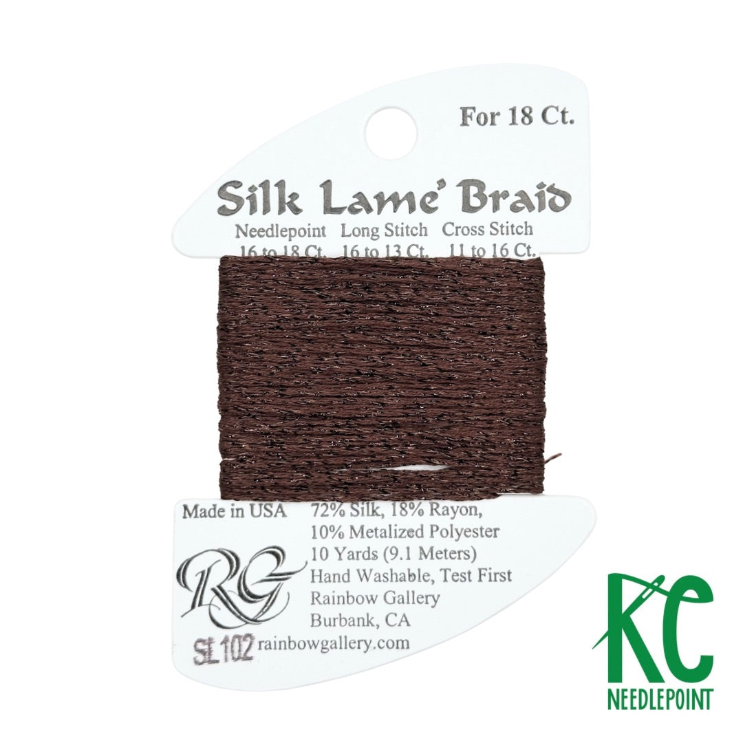 Silk Lamé Braid SL102 Warm Brown – KC Needlepoint