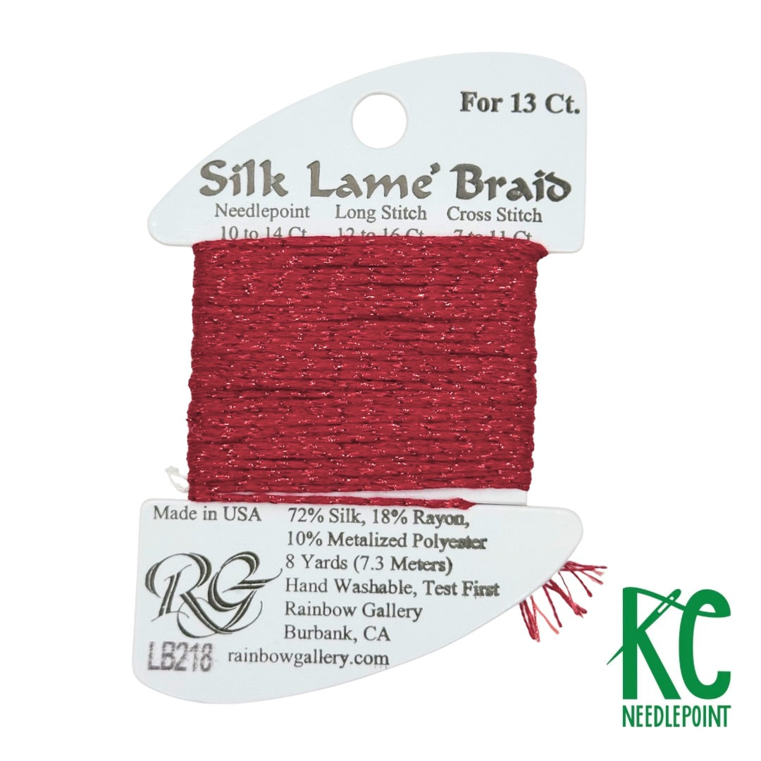 Silk Lamé Braid LB218 Corvette Red - KC Needlepoint