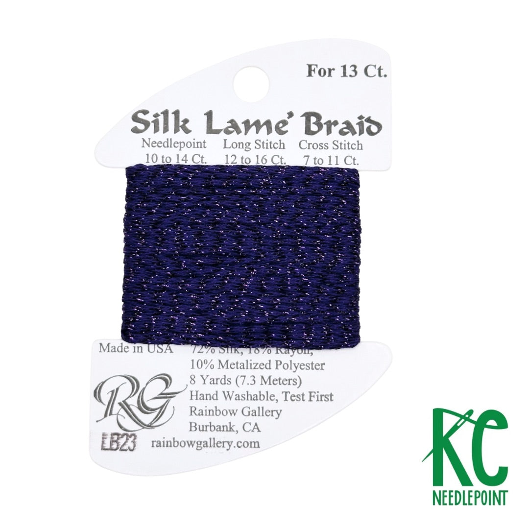 Silk Lamé Braid LB23 Dark Lavender - KC Needlepoint