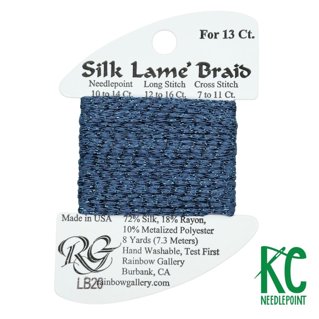 Silk Lamé Braid LB20 Dark Antique Blue - KC Needlepoint
