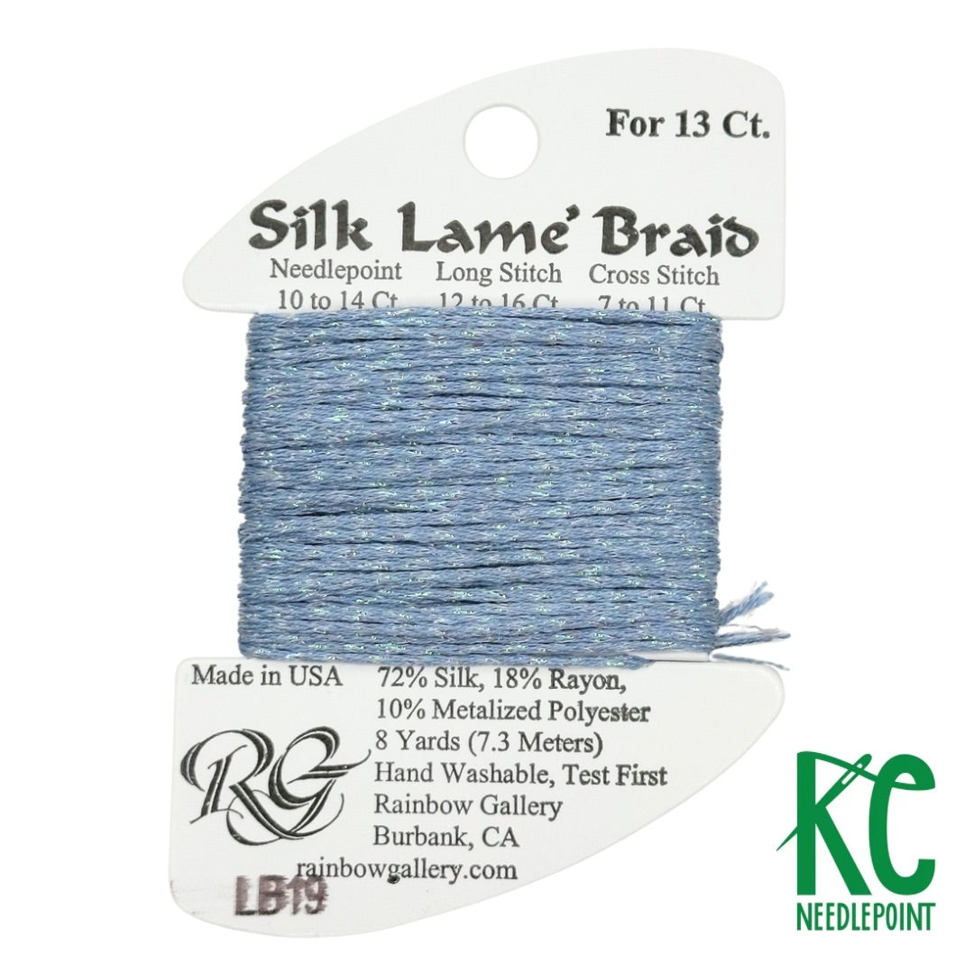 Silk Lamé Braid LB19 Antique Blue - KC Needlepoint
