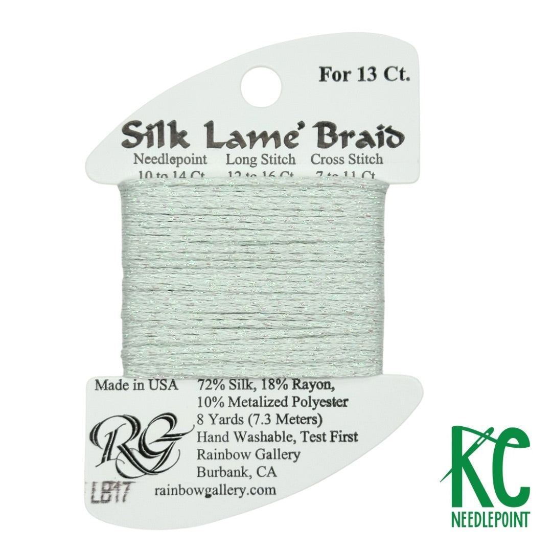 Silk Lamé Braid LB17 Lite Surf Blue - KC Needlepoint