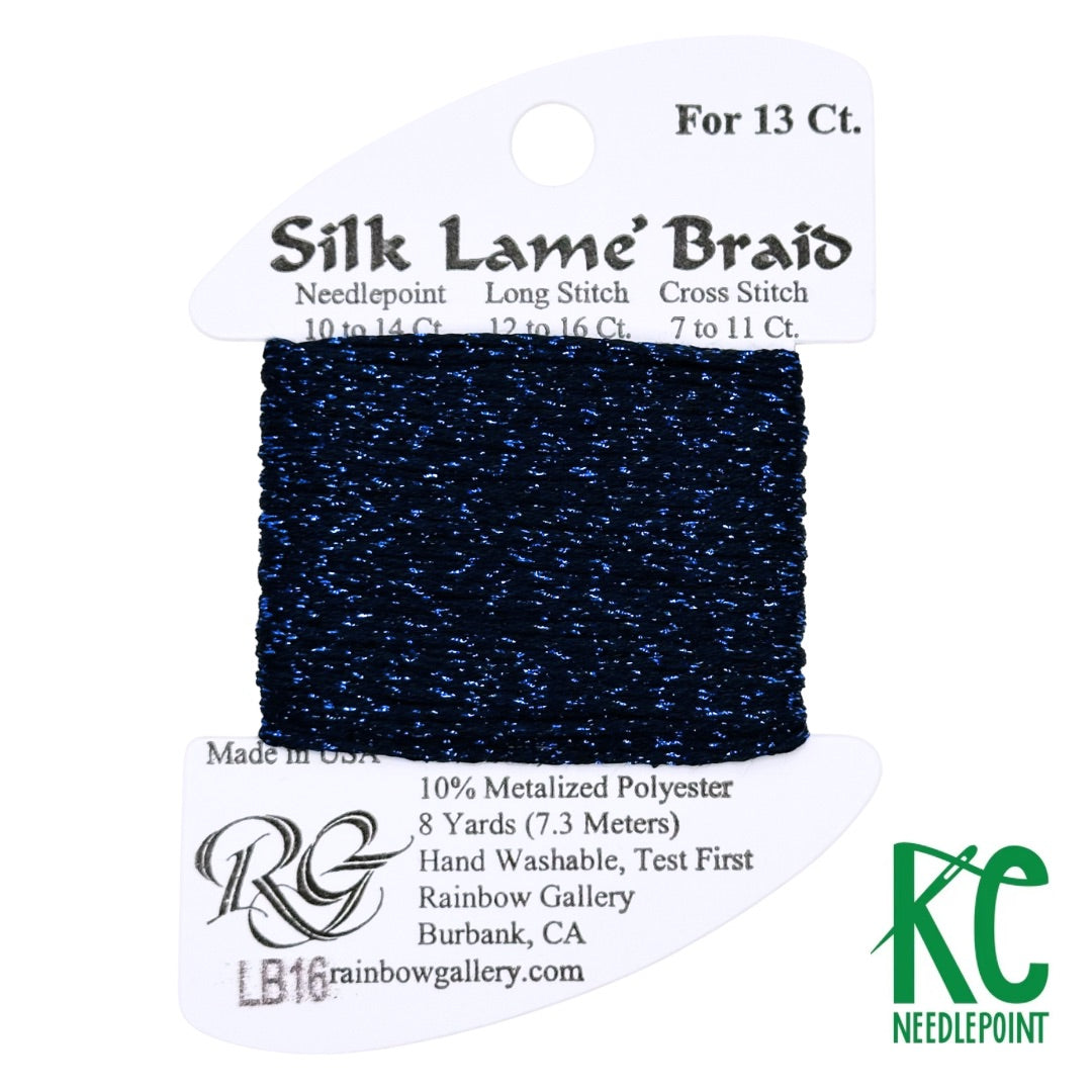 Silk Lamé Braid LB16 Navy - KC Needlepoint