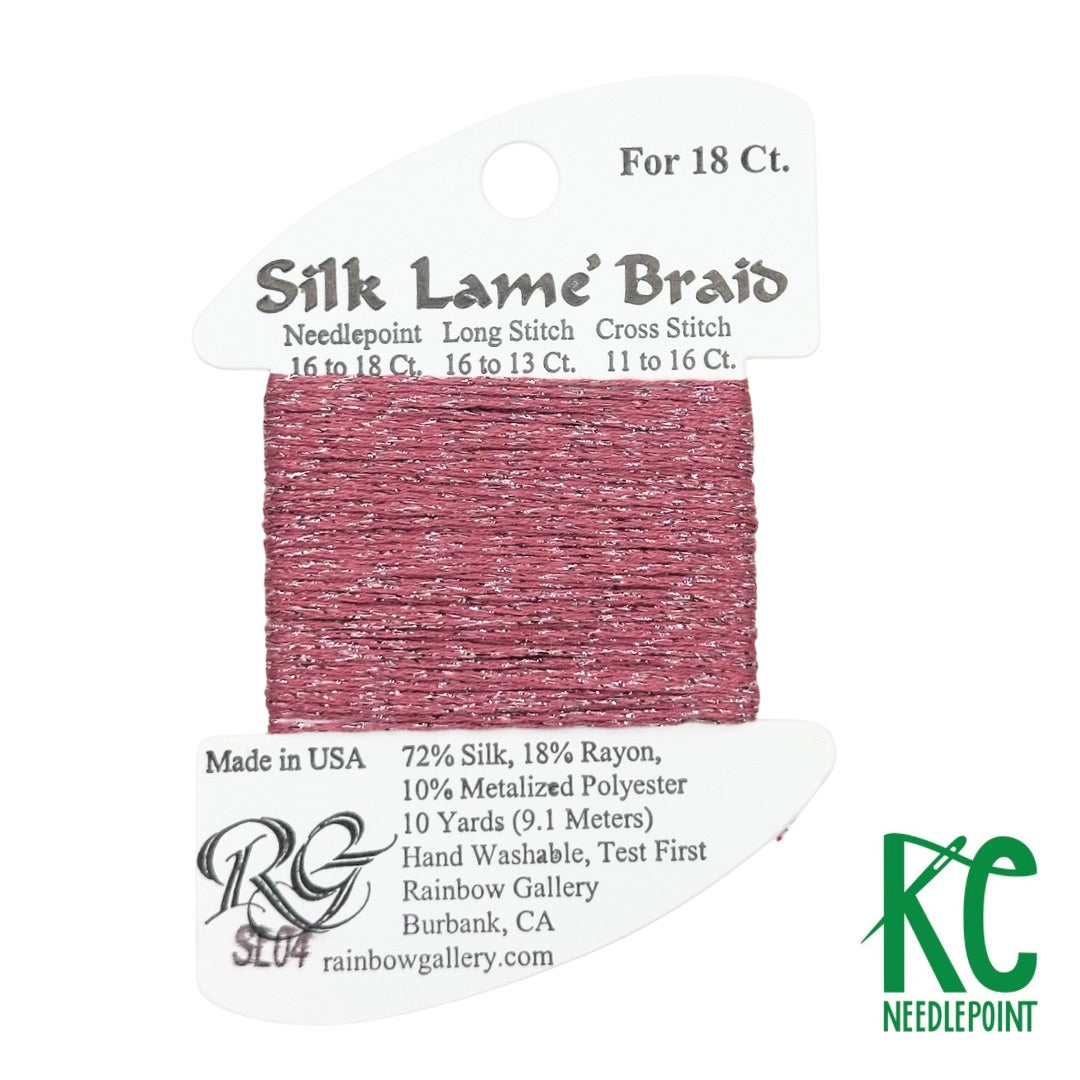 ローズメッシュ生地 Silk Lamé Braid SL04 Antique Rose – KC Needlepoint