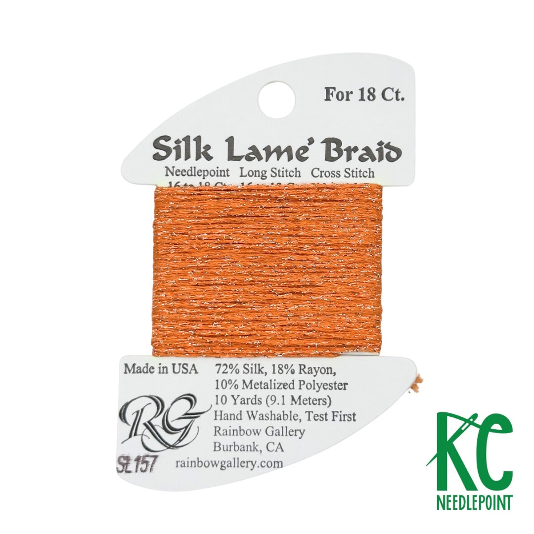 Silk Lamé Braid SL157 Tangelo - KC Needlepoint