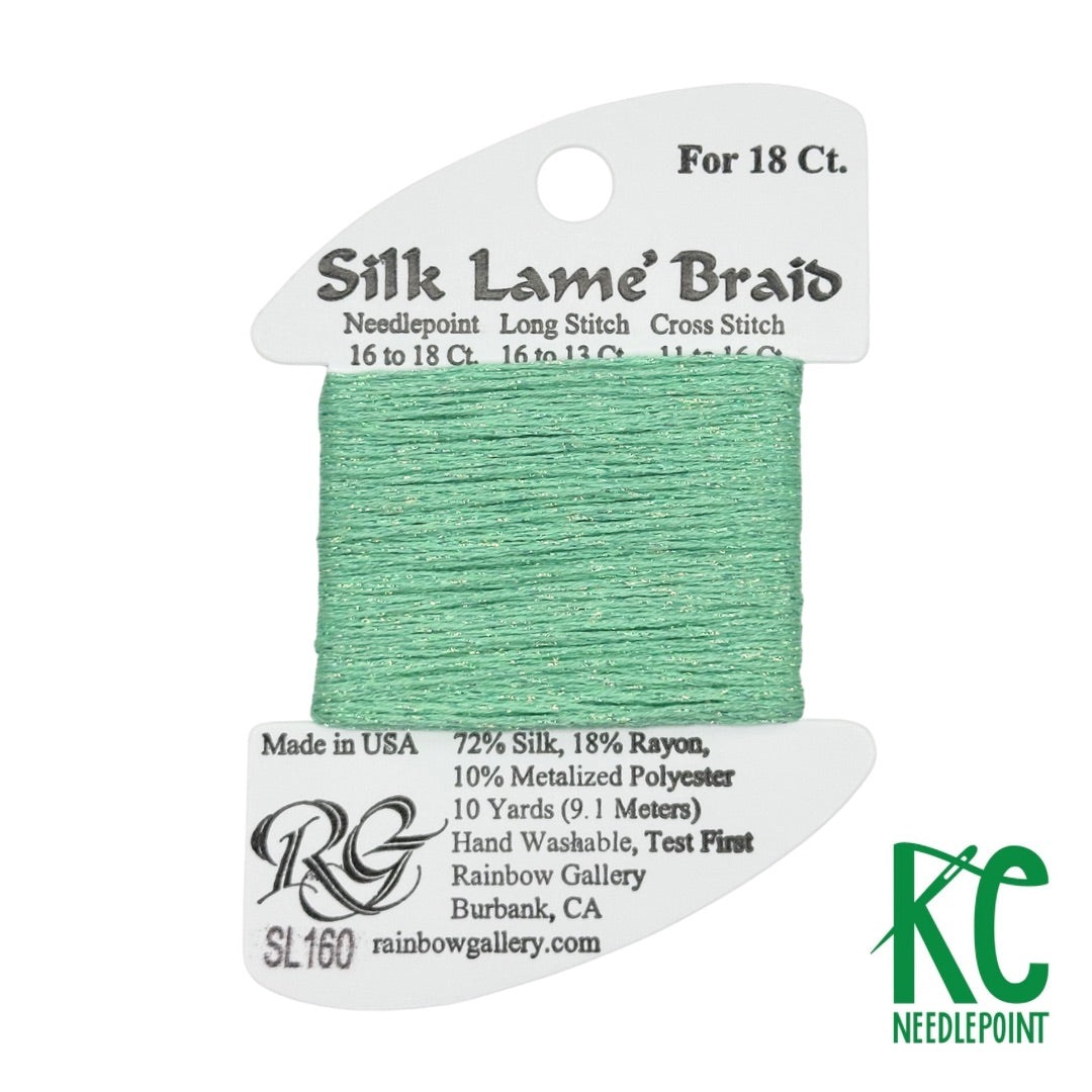 Silk Lamé Braid SL160 Dark Mint - KC Needlepoint
