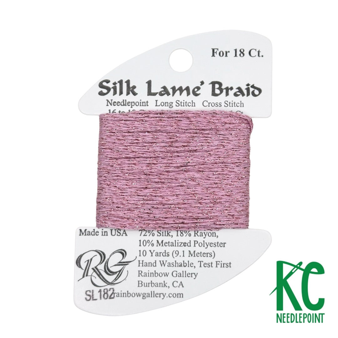 Silk Lamé Braid SL182 Chateau Rose - KC Needlepoint