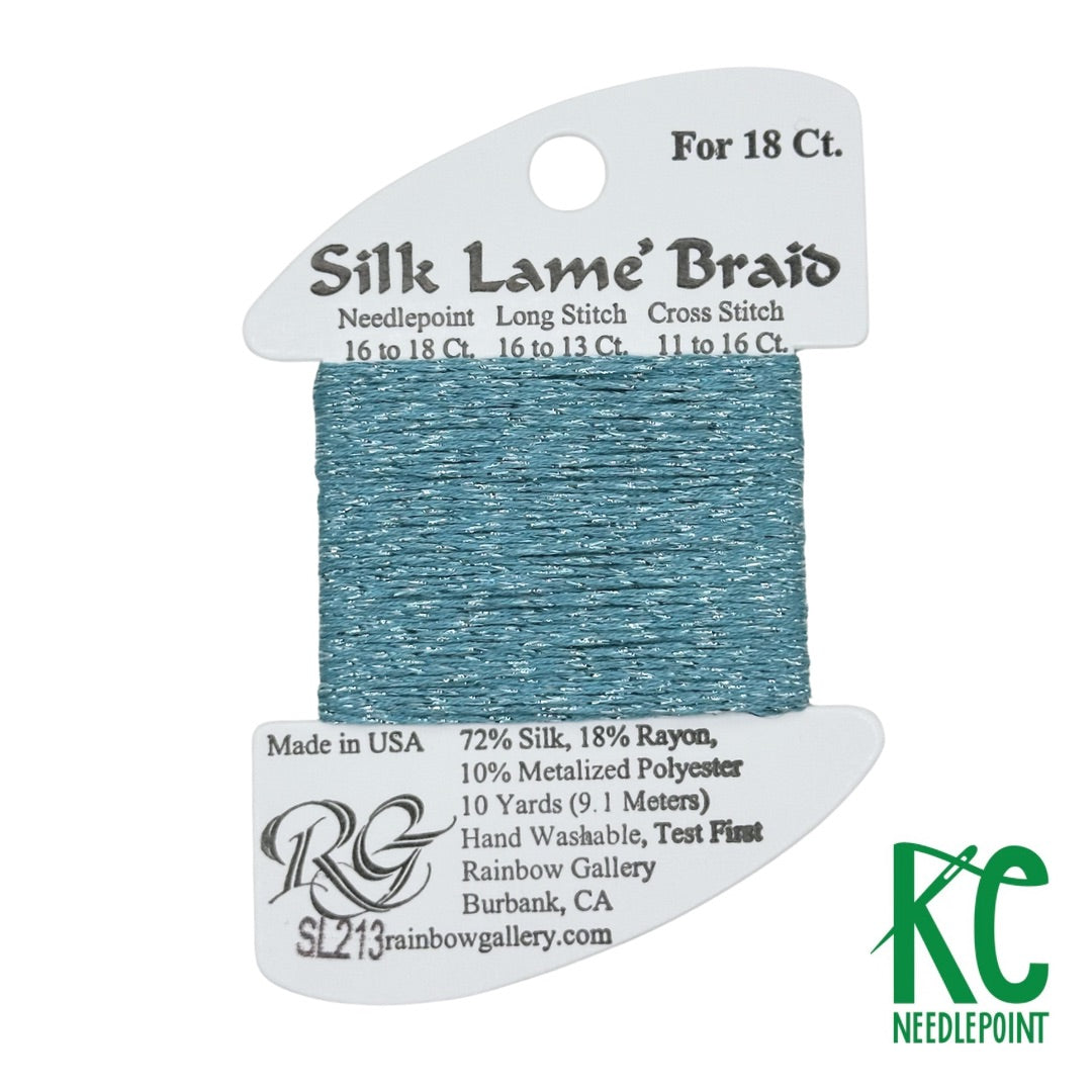 Silk Lamé Braid SL213 Dusty Turquoise - KC Needlepoint