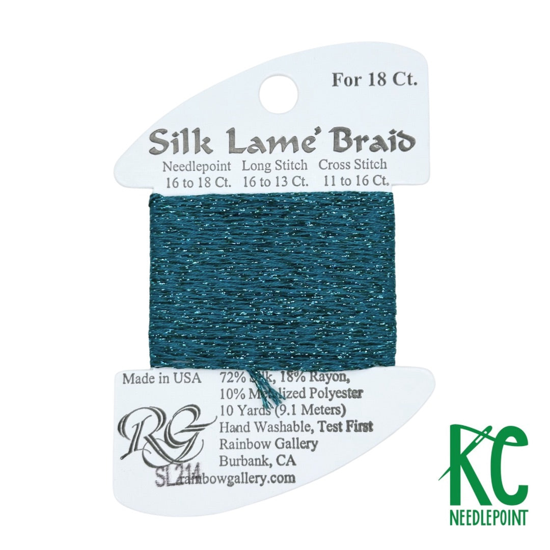 Silk Lamé Braid SL214 Lake Blue - KC Needlepoint
