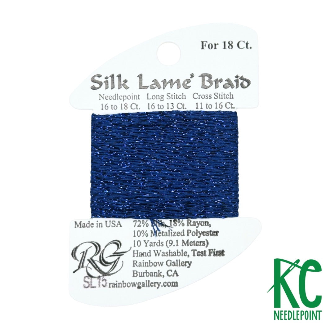 Silk Lamé Braid SL15 Dark Blue - KC Needlepoint