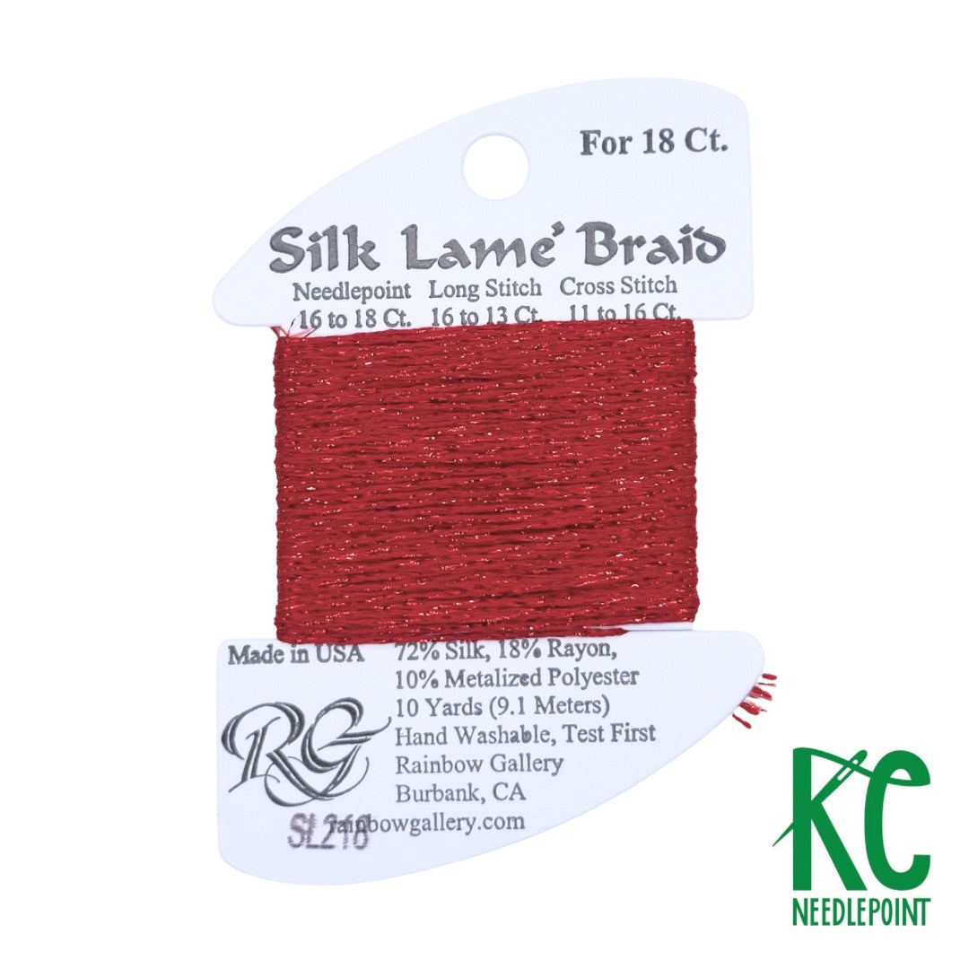 Silk Lamé Braid SL218 Corvette Red – KC Needlepoint